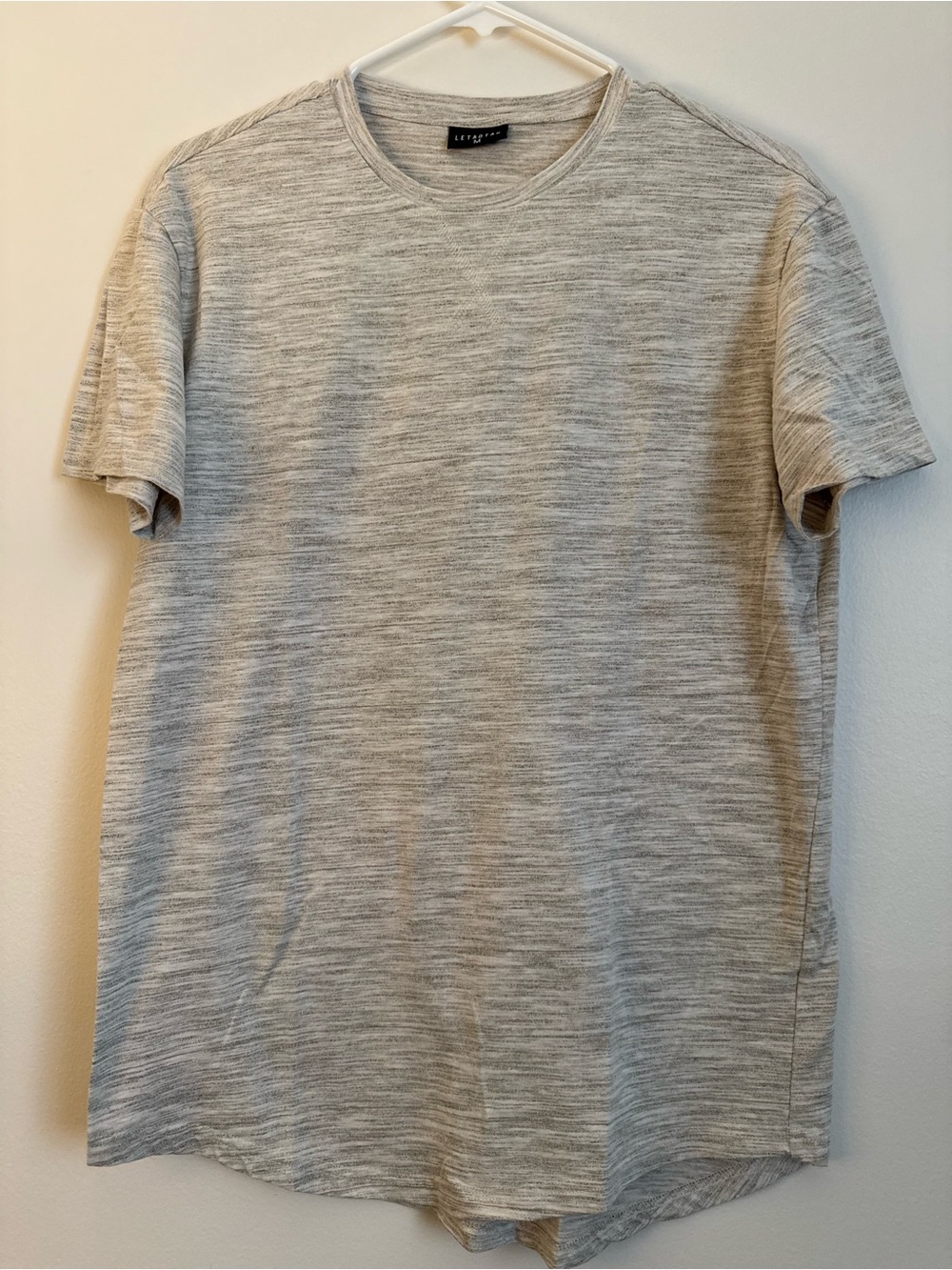 Men Heather Light Gray Short Sleeve Crewneck Tee